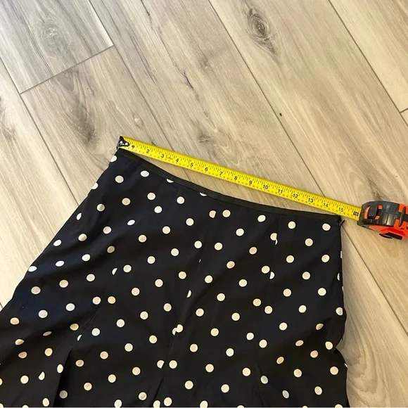 Carole Little Womens Polka Dot Fit-flare Cotton Midi Skirt Lined Size 8 EUC Blue - Picture 2 of 9